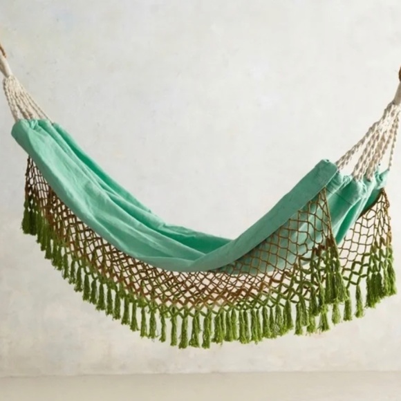Anthro Canyon Fringe Mint Green Hammock New with Tag - Picture 2 of 2